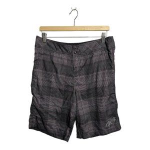 O'Neill Hybrid Shorts Men’s Size 32 Gray Plaid Boardshorts Swim